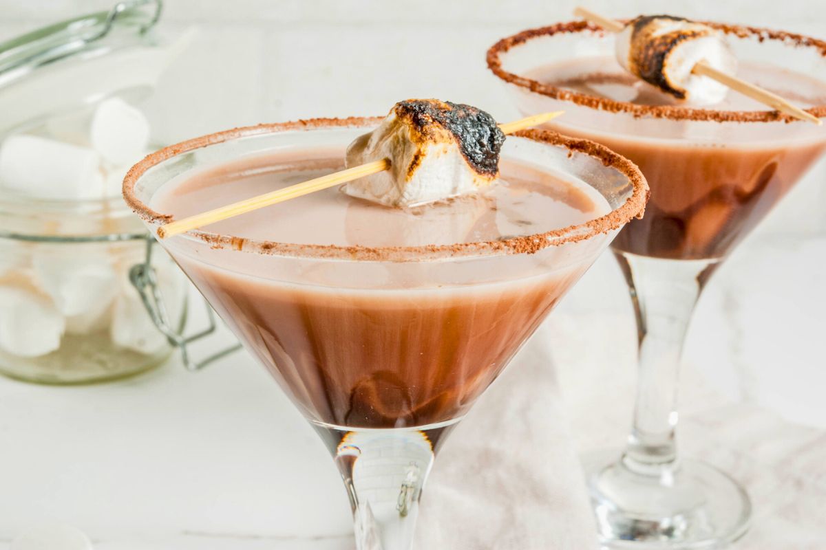 Chocolate Espresso Martini-New Years Drinks Toasted Smores martini